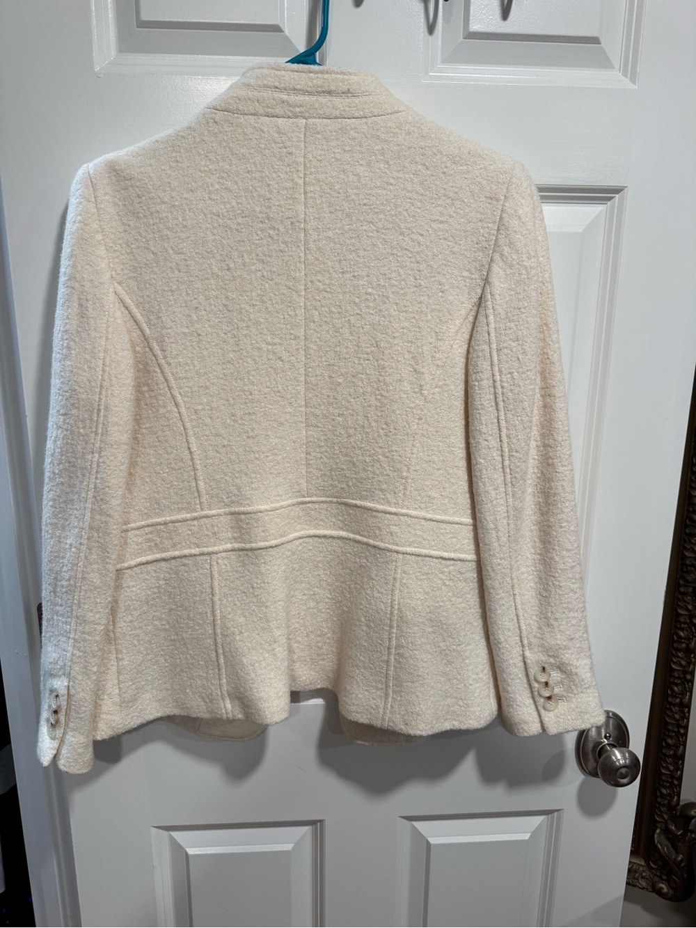 Talbots Cream Textured Open-Front Blazer - Picture 2 of 3